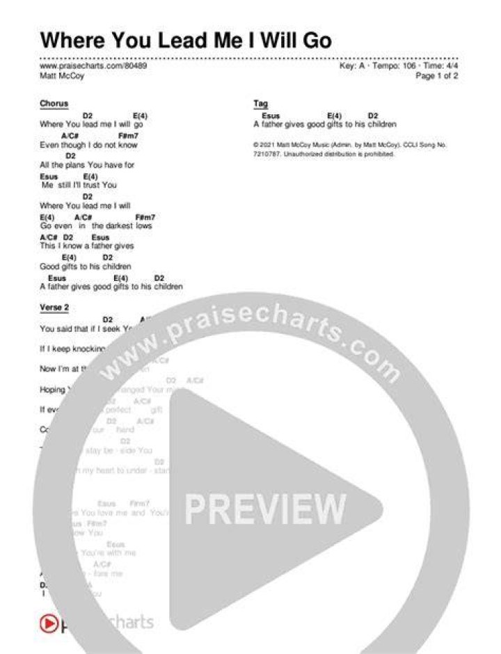 Any where you lead me i will go lyrics