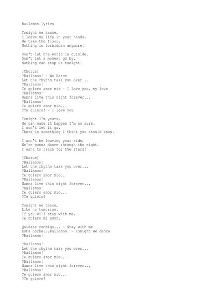 Bailamos lyrics