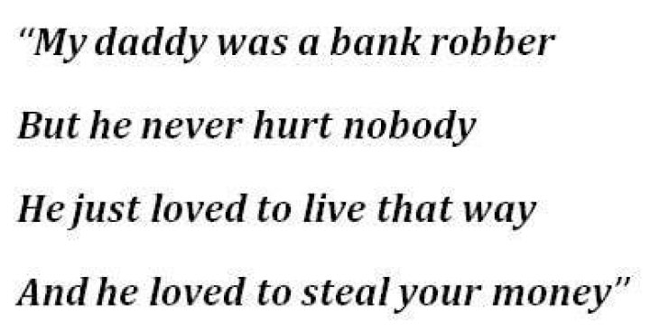 Bank robber lyrics