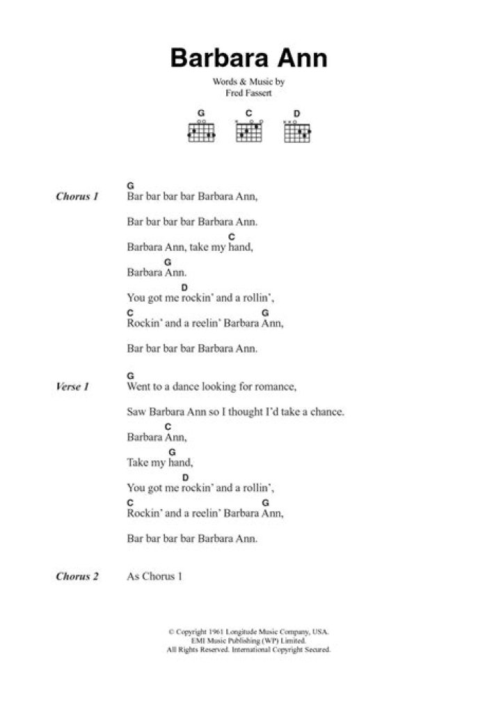 Barbara ann lyrics