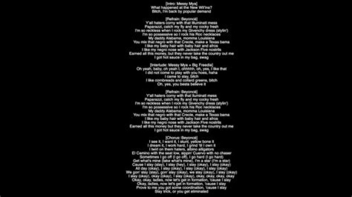 Beyonce – Formation Lyrics