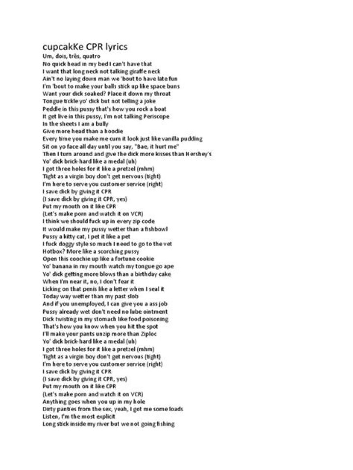 Cupcake cpr clean lyrics
