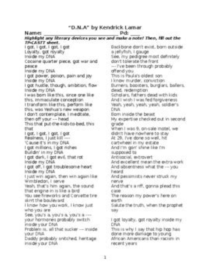 Dna clean version kendrick lamar lyrics