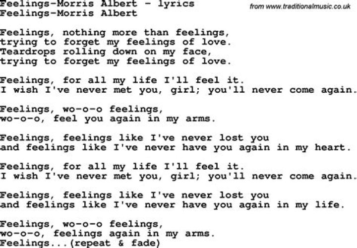 Feelings albert lyrics
