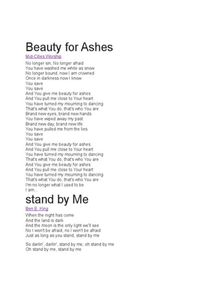 From ashes lyrics
