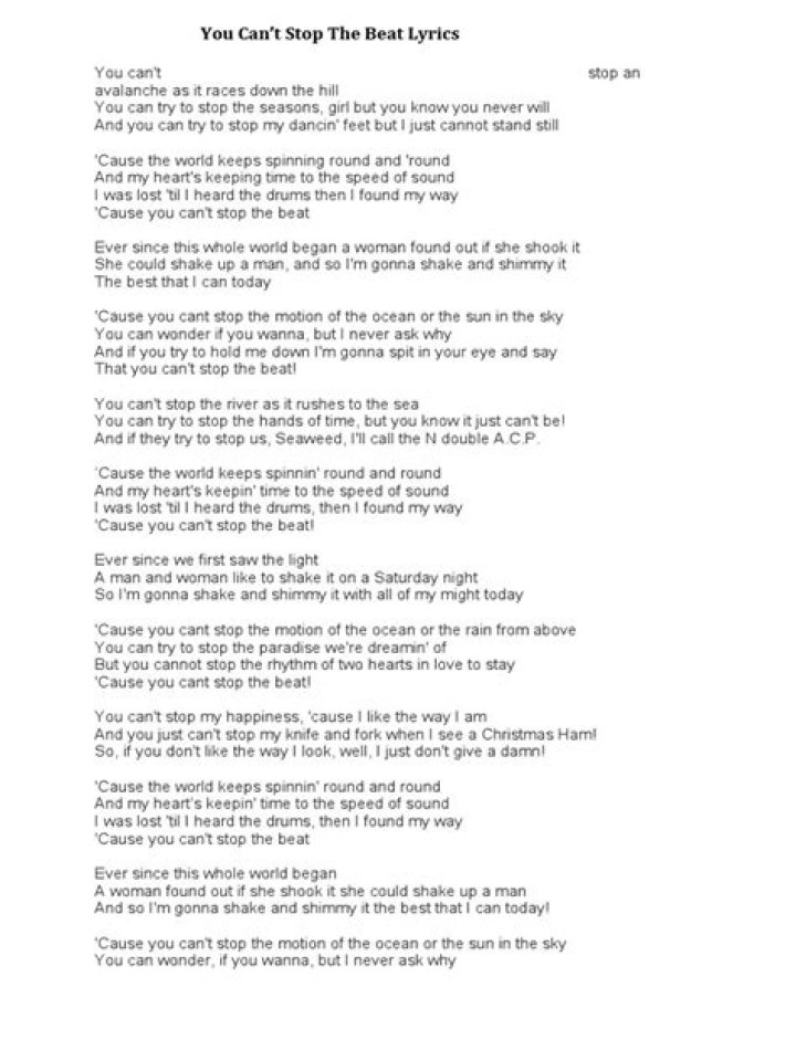 Hairspray lyrics