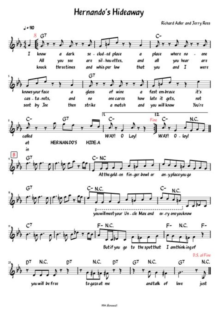 Hernandos hideaway lyrics