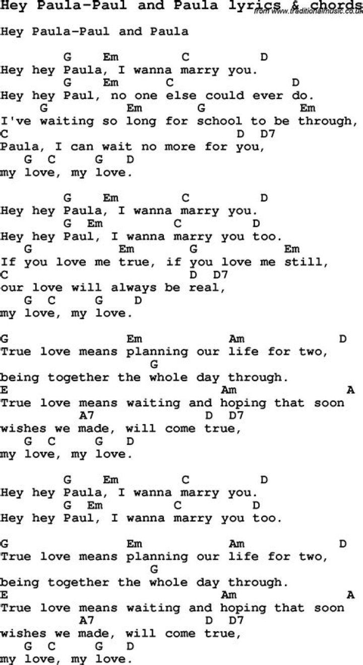 Hey paula lyrics