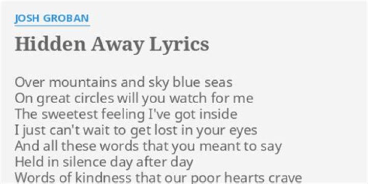 Hidden away lyrics