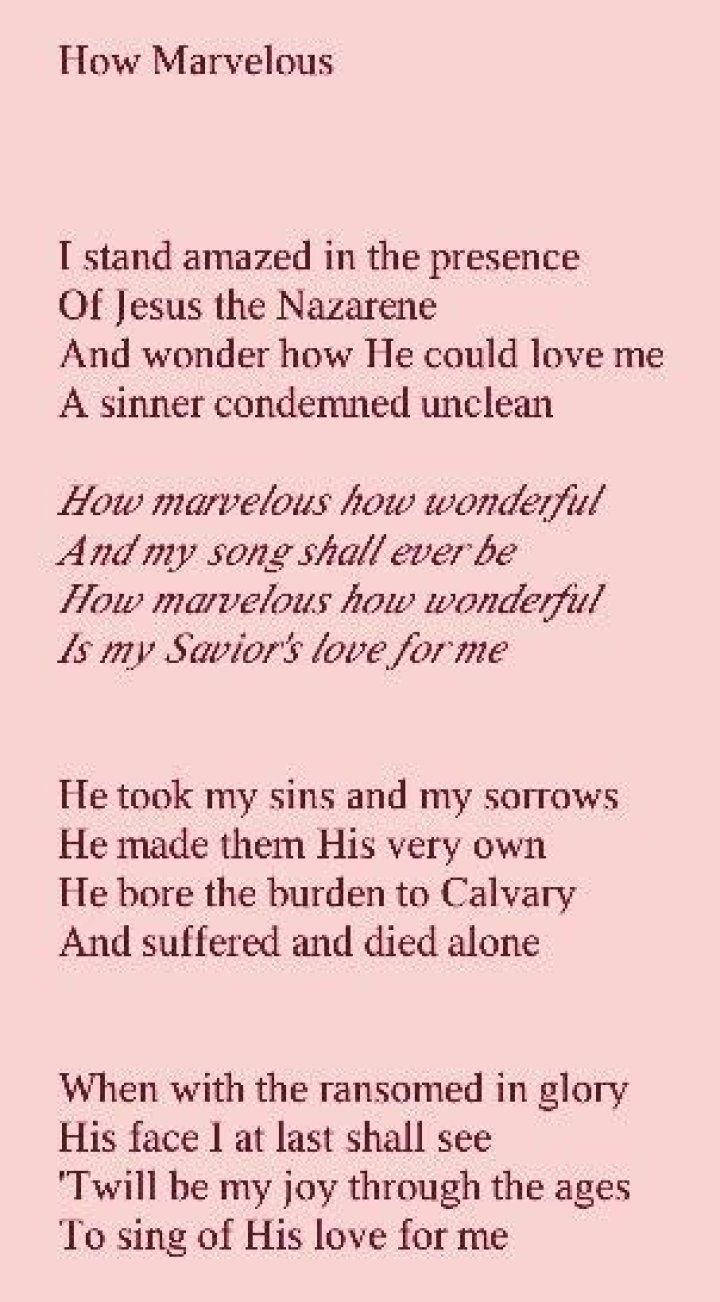 How marvelous lyrics