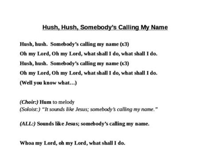 Hush calling me lyrics