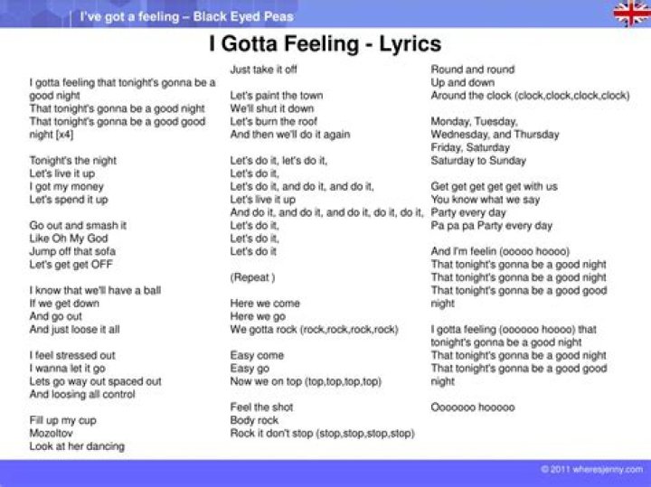 I got a feeling lyrics