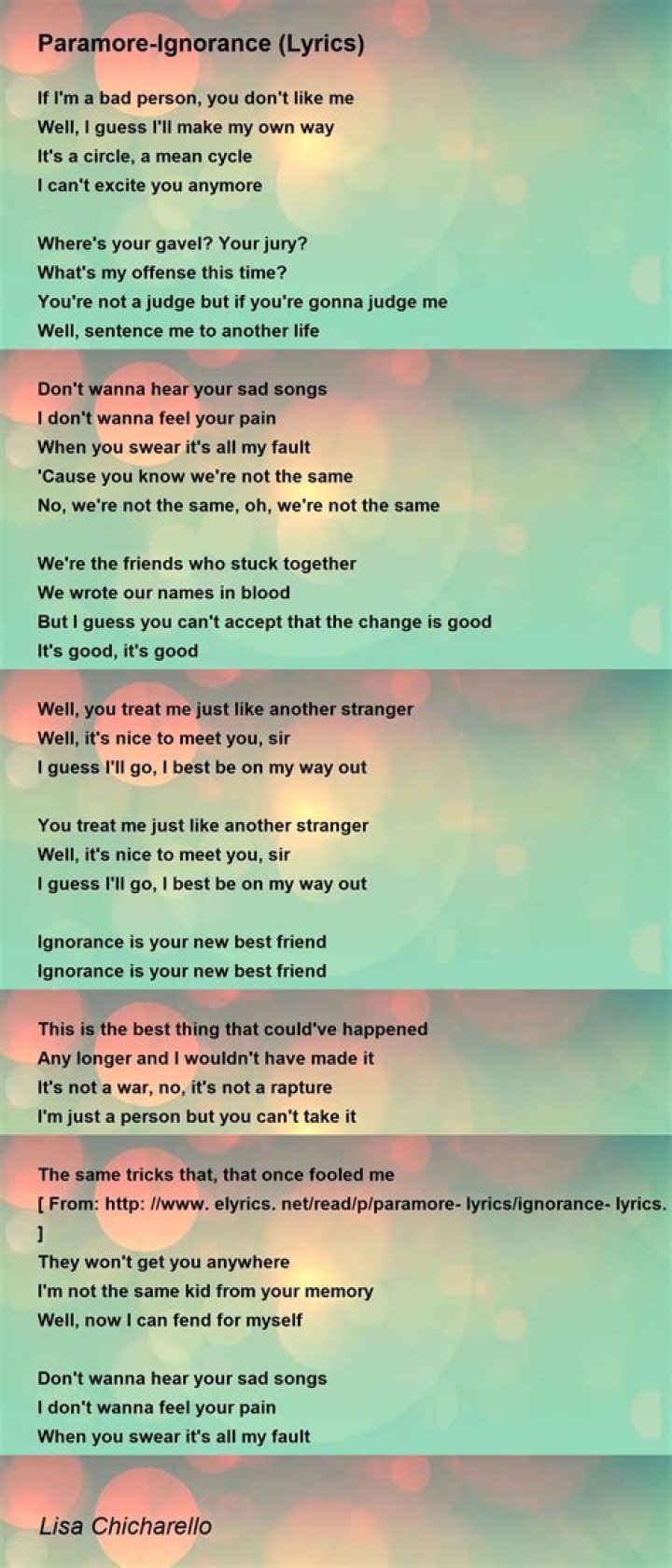 Ignorance paramore lyrics