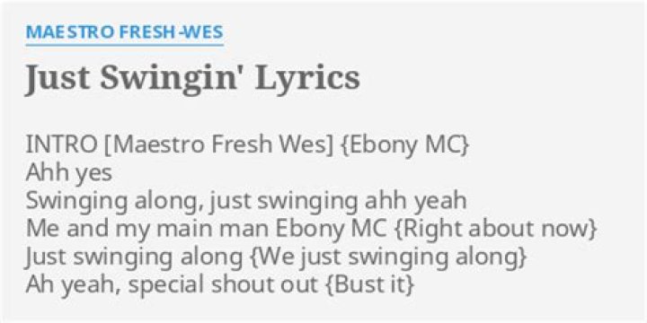 Just swingin lyrics