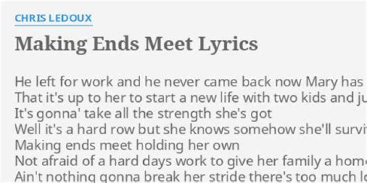 Making ends meet lyrics