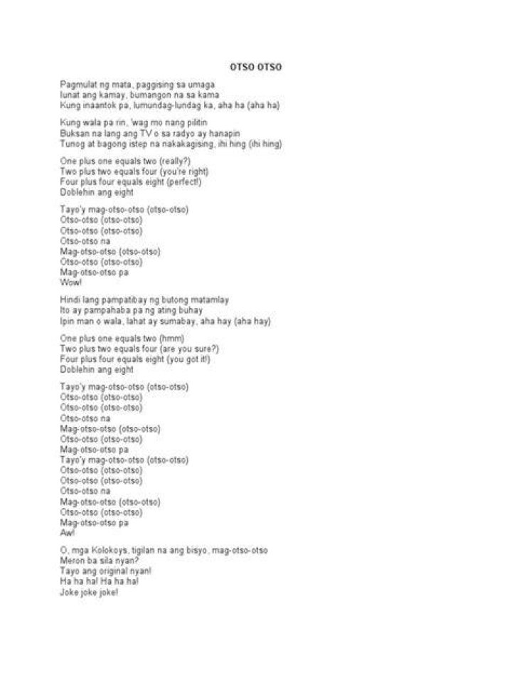 Math jingle otso otso lyrics