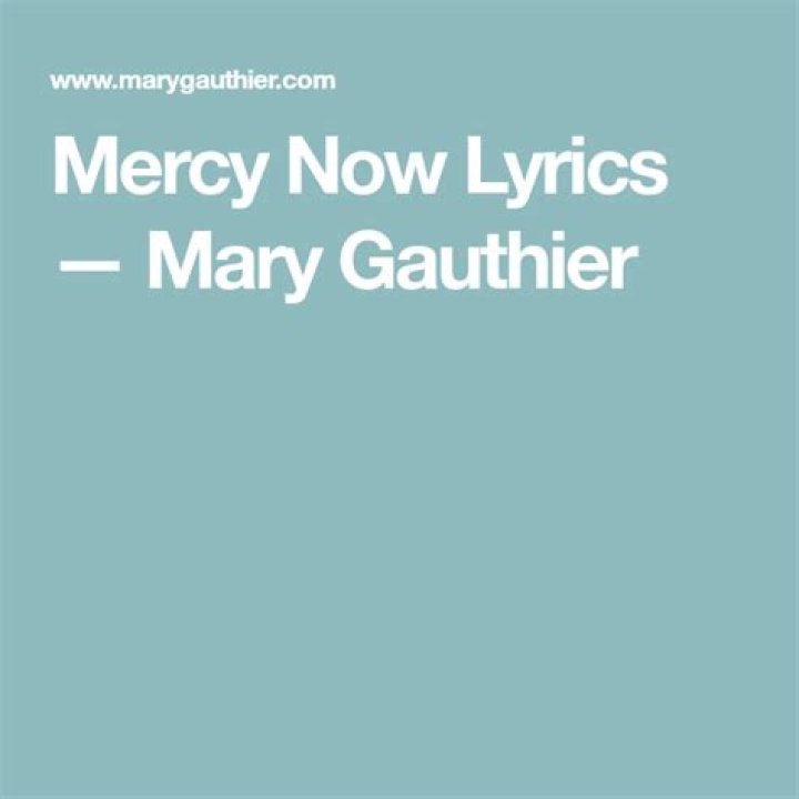 Mercy now lyrics