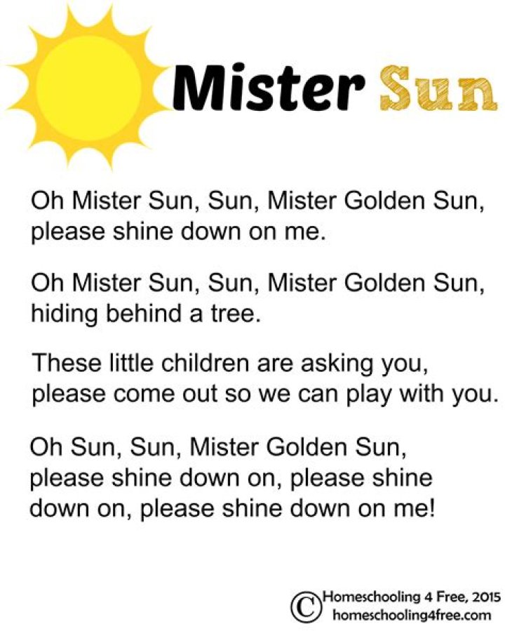 Mister sun lyrics