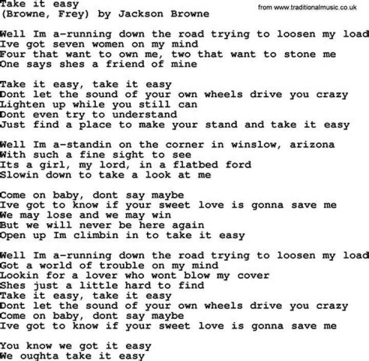 Mony mony take it easy lyrics
