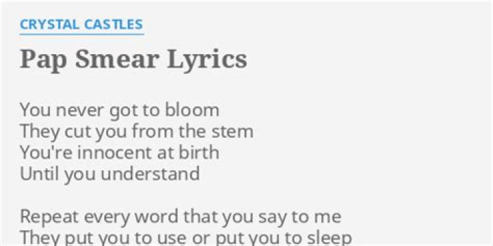 Pap smear lyrics