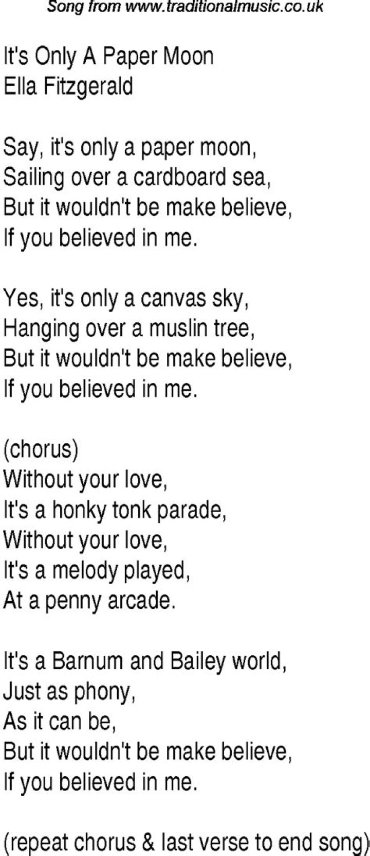 Paper moon lyrics