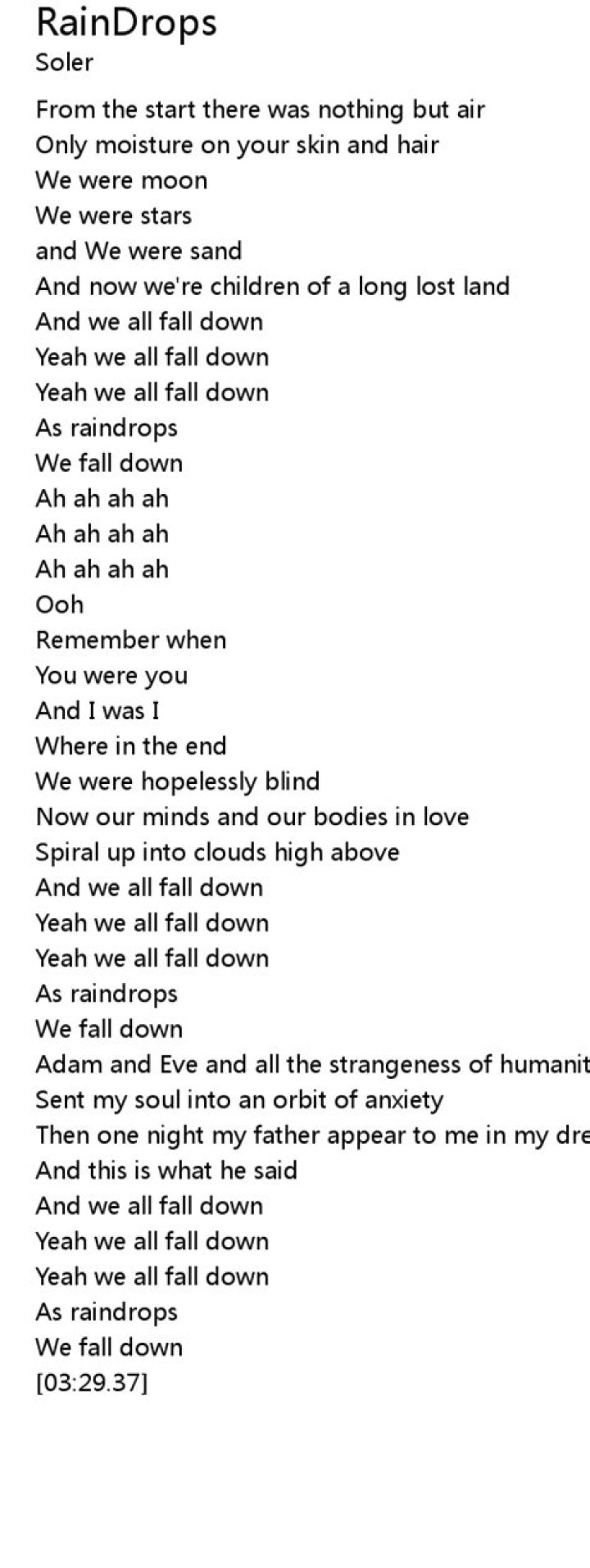 Rain drop drop top she lyrics