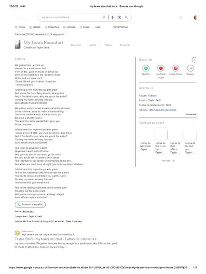 Ricochet lyrics