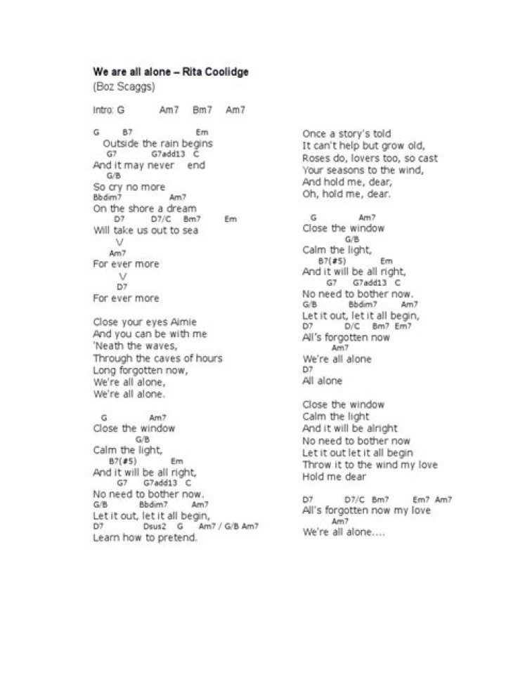 Rita coolidge lyrics