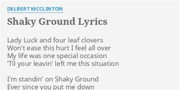 Shaky ground lyrics