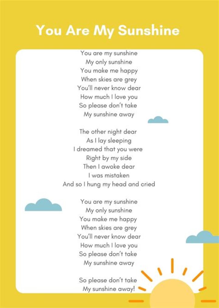 Sunshine on face lyrics