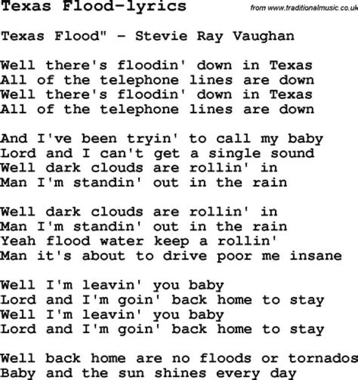 Texas flood lyrics