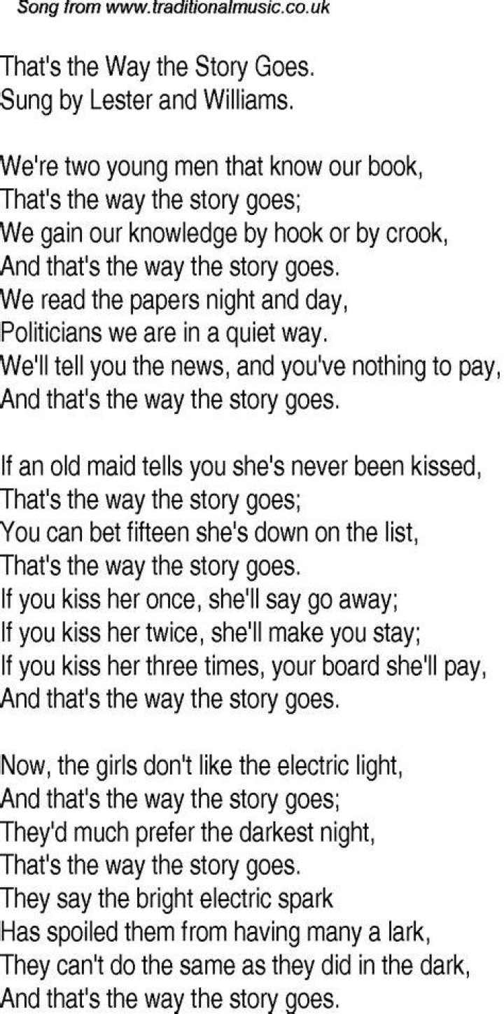 The way the story goes lyrics