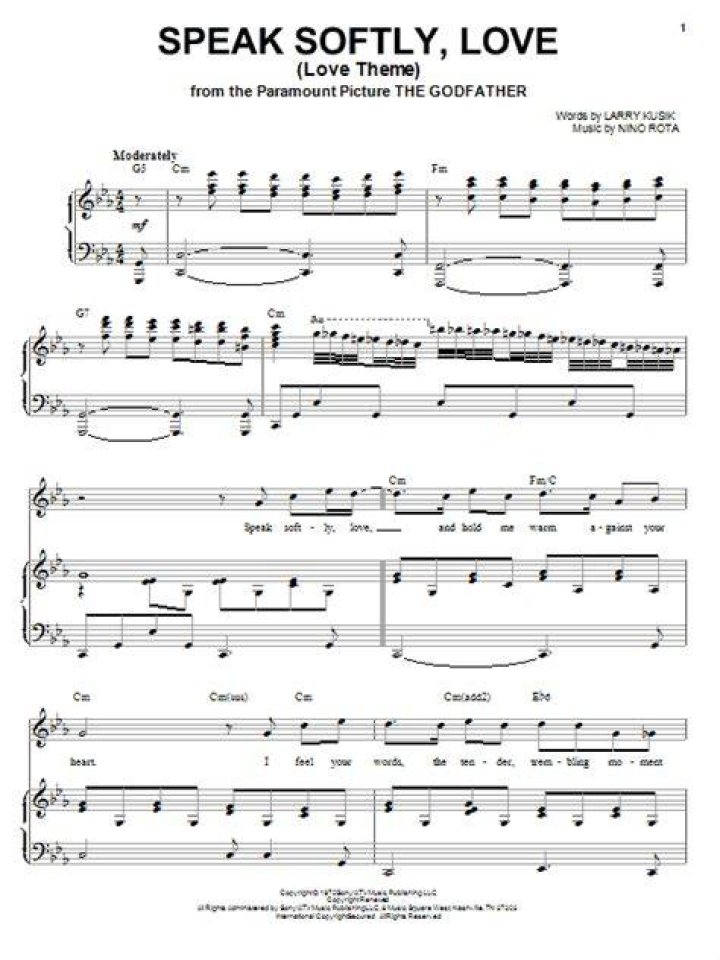 Theme from the godfather (speak softly love lyrics